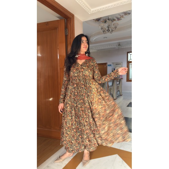 Black Kalamkari Manmohini Kurti