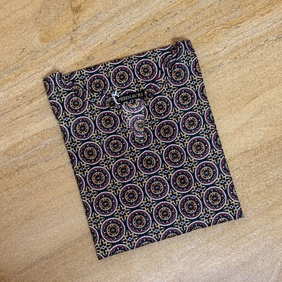 Black Printed Straight Long Kurti