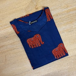 Blue Hathi Straight Long Kurti