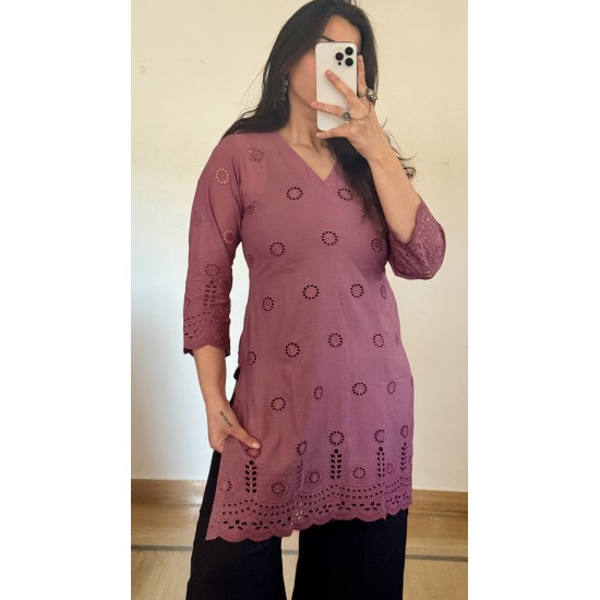  Dark Purple Short Kurti