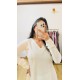 Off White Solid A-Line Kurti