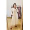 Off White Solid A-Line Kurti