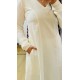 Off White Solid A-Line Kurti