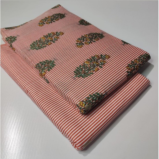 Orange Lining Kurta and Bottom set