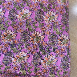 Pink Floral Straight Long Kurti