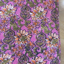 Pink Floral Straight Long Kurti