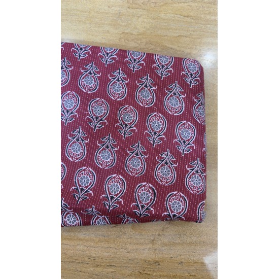 Maroon Motif Straight Long Kurti