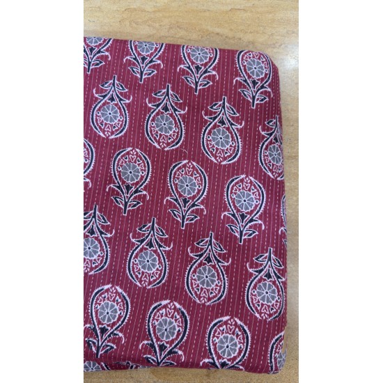 Maroon Motif Straight Long Kurti