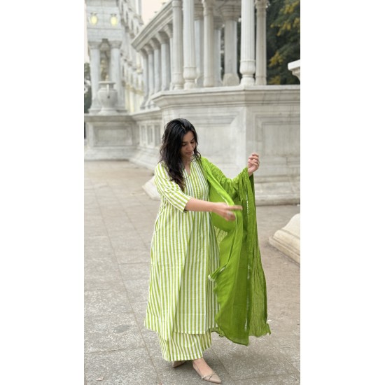 Lime Green Lining Idaho Kurti