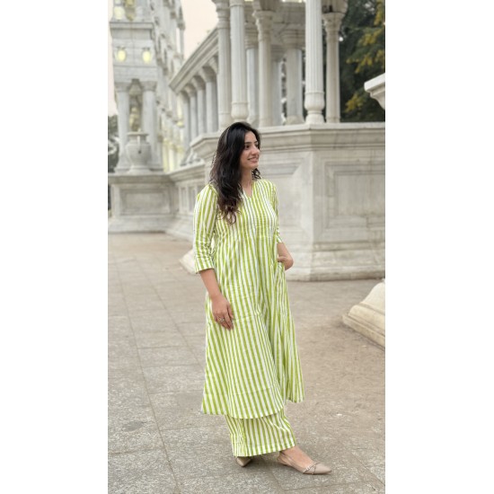 Lime Green Lining Idaho Kurti