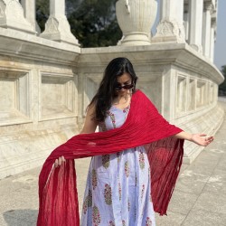 Blue Lining A-Line Kurti