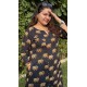 Black Yellow Hathi A-Line Kurti
