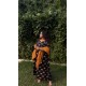 Black Yellow Hathi A-Line Kurti
