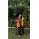 Black Yellow Hathi A-Line Kurti