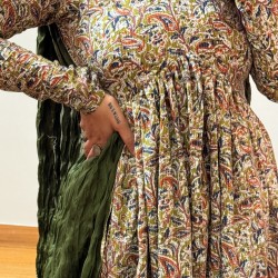 Green Ajrak Manmohini Kurti
