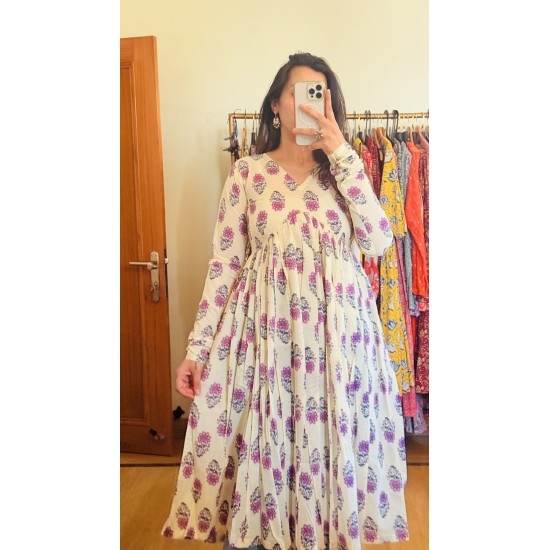 Lavender Motif Manmohini Kurti