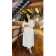 Miraya Off White Flare Dress