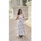 Ikkat White Printed A-Line Kurti