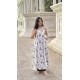 Ikkat White Printed A-Line Kurti