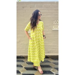 Lime Green A-Line Kurti