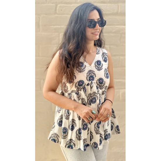 White Motif Tulip Top