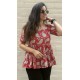 Red Kantha Flare Top Red Kantha Flare Top