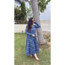 Blue Noor Gher Kurti