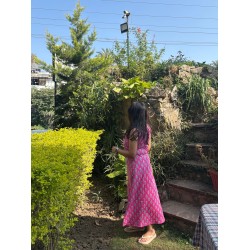 Pink Ikkat A-Line Kurti