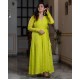 Lime Green Banarasi Chanderi Angrakha