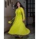 Lime Green Banarasi Chanderi Angrakha