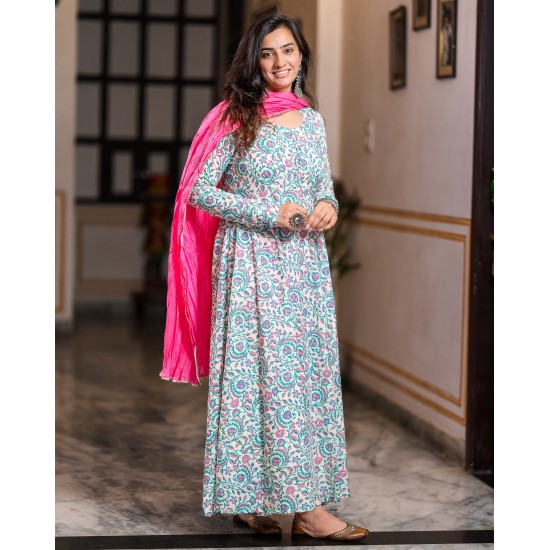 Anarkali Pastel Printed Kurti Anarkali Pastel Printed Kurti