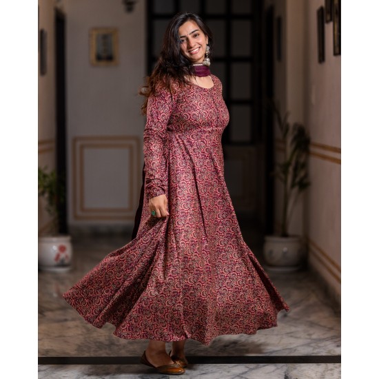 Anarkali Dark Purple Kurti