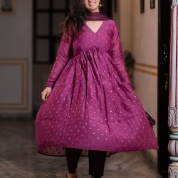 Purple Banarasi Chanderi Manmohini