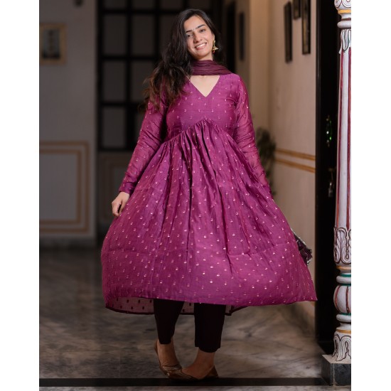 Purple Banarasi Chanderi Manmohini