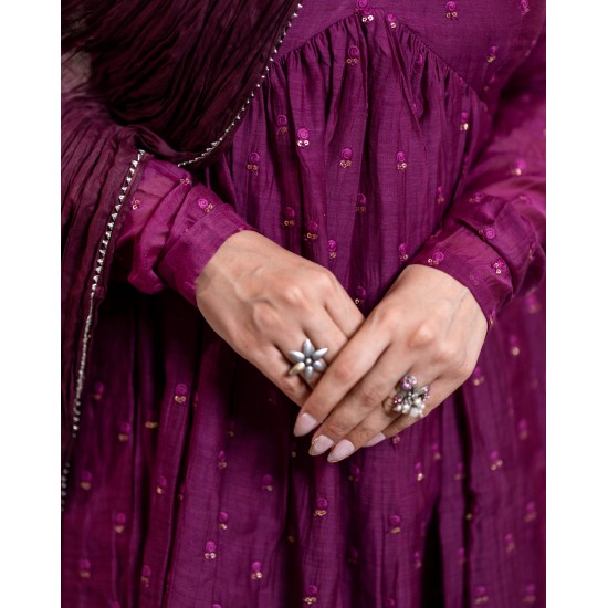 Purple Banarasi Chanderi Manmohini