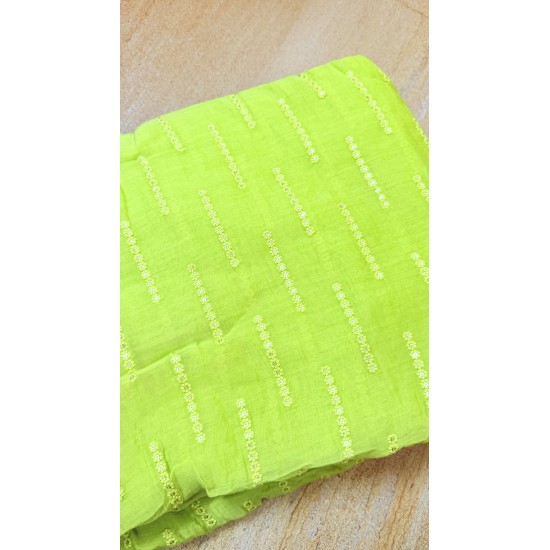 Lime Green Banarasi Chanderi Manmohini Lime Green Banarasi Chanderi Manmohini