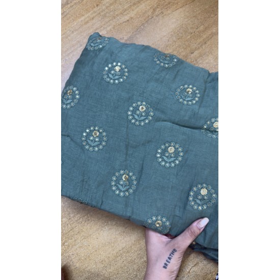 Dark Green Banarasi Chanderi Manmohini Dark Green Banarasi Chanderi Manmohini