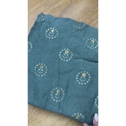 Dark Green Banarasi Chanderi Angrakha