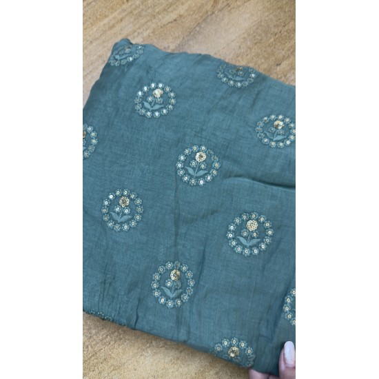 Dark Green Banarasi Chanderi Manmohini Dark Green Banarasi Chanderi Manmohini