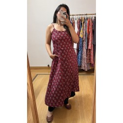 Maroon Motif A-Line Kurti