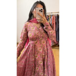 Meher Pink Floral Suit Set