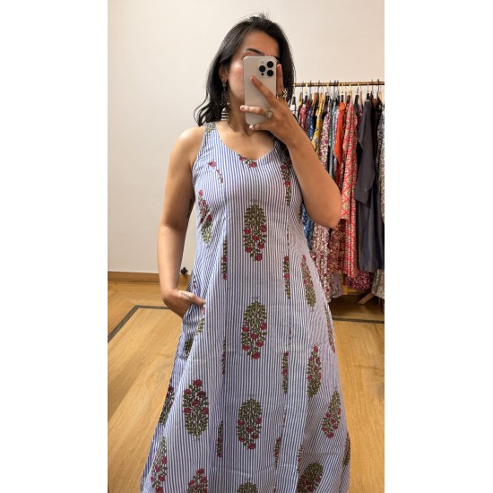 Blue Lining A-Line Kurti Blue Lining A-Line Kurti