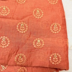 Rust Orange Banarasi Chanderi Manmohini