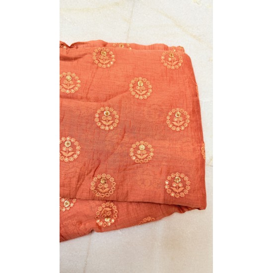 Rust Orange Banarasi Chanderi Manmohini