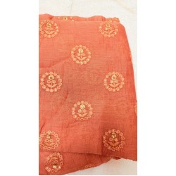 Rust Orange Banarasi Chanderi Angrakha