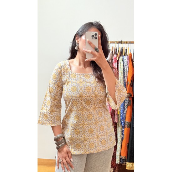 Pastel Printed Short Kurti