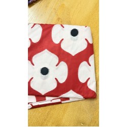 Red Big Motif Straight Long Kurti