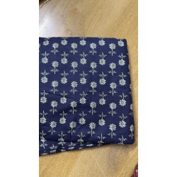 Blue Motif Straight Long Kurti