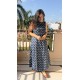 Blue Motif A-Line Kurti