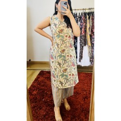 Blue Floral   Kurta and Bottom set